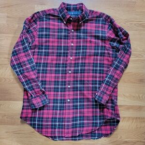 Polo Ralph Lauren Red/Black Plaid Long Sleeve Shirt Size Men's Med. Button Down